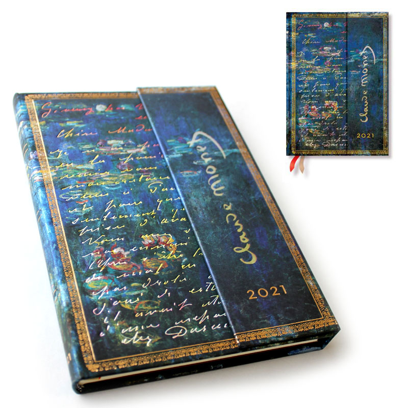 【モネ 睡蓮】Paperblanks 2021 ミディサイズ パルセラ