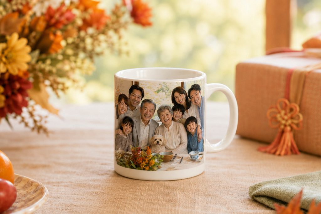 敬老の日に、家族の笑顔を送ろう。写真でつくるオリジナルマグカップ